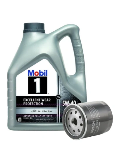 زيت موتور - 4 لتر - 5W40 - موبيل 1 + فلتر زيت